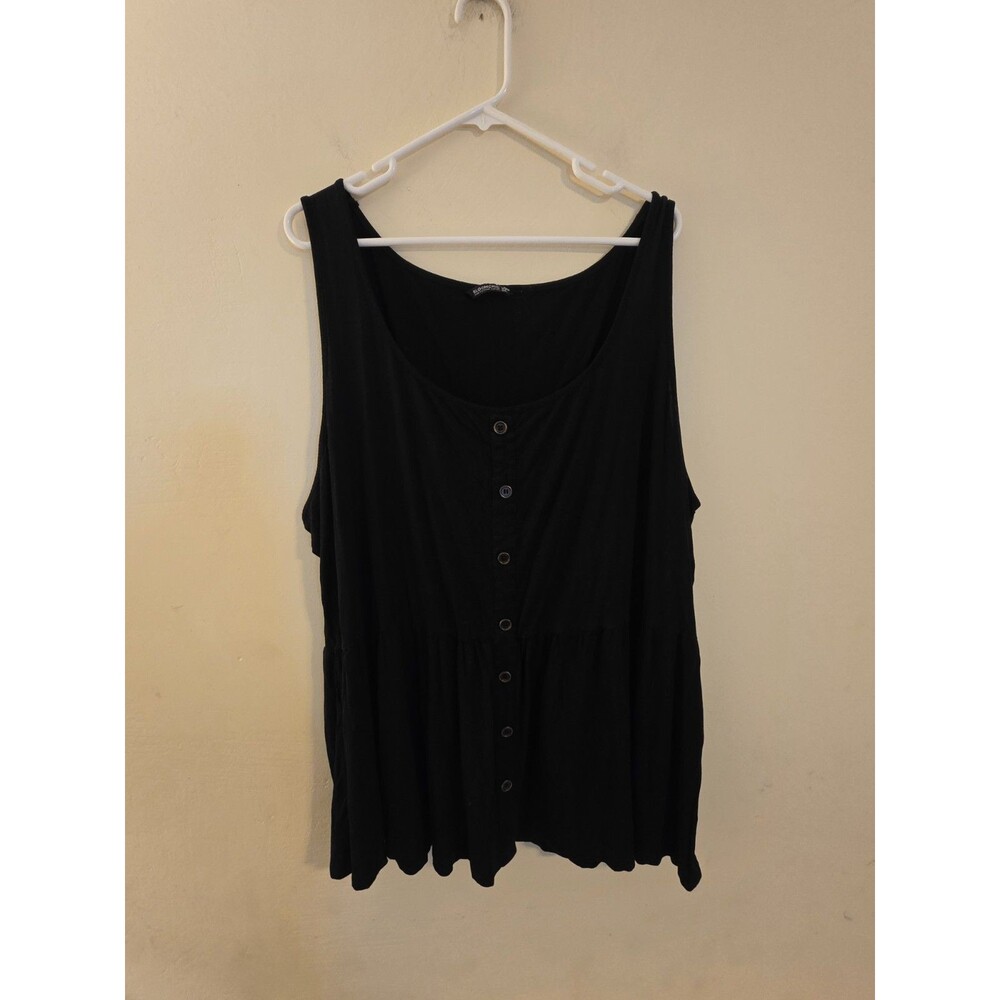 BLoomchic  Women's Size‎ 20 Black Modal Spandex Fit & Flare Tank Top